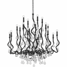 Corbett 414-48-BSL Aveline Contemporary Black Silver Leaf Chandelier Lamp