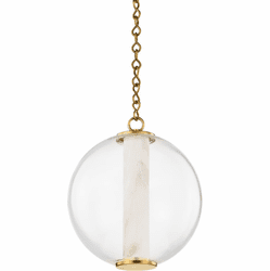 Corbett 432-12-VB Pietra Contemporary Vintage Brass LED 12" Pendant Hanging Light