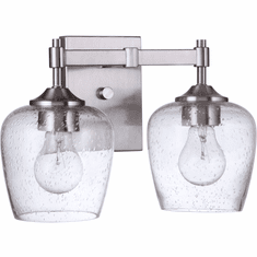 Craftmade 12413BNK2 Stellen Brushed Polished Nickel 2-Light Bathroom Lighting