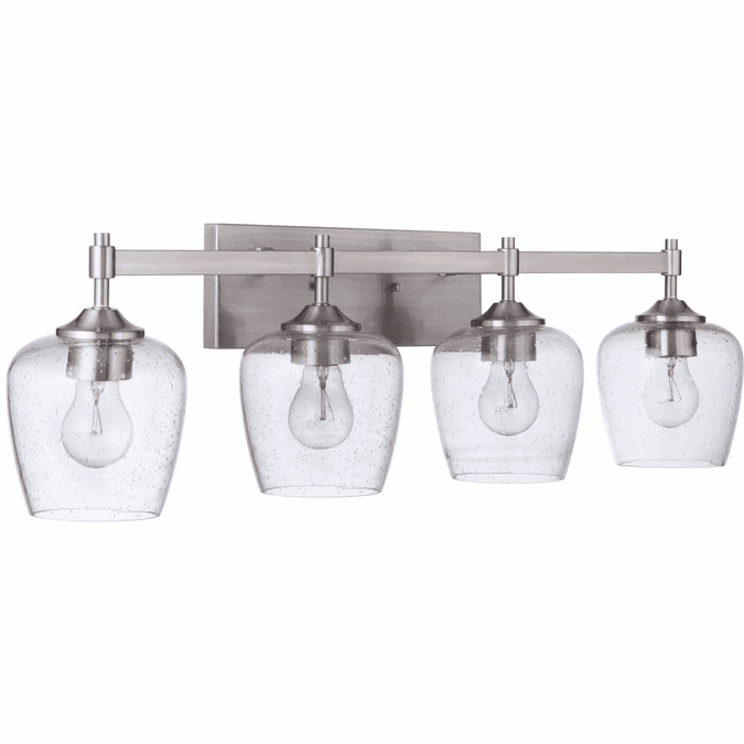Craftmade 12430BNK4 Stellen Brushed Polished Nickel 4-Light Bathroom Lighting Fixture
