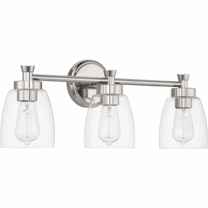 Craftmade 12724PLN3 Henning Modern Polished Nickel 3-Light Vanity Lighting Fixture