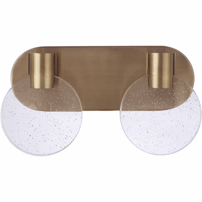 Craftmade 15114SB-LED Glisten Modern Satin Brass LED 2-Light Bathroom Light Sconce