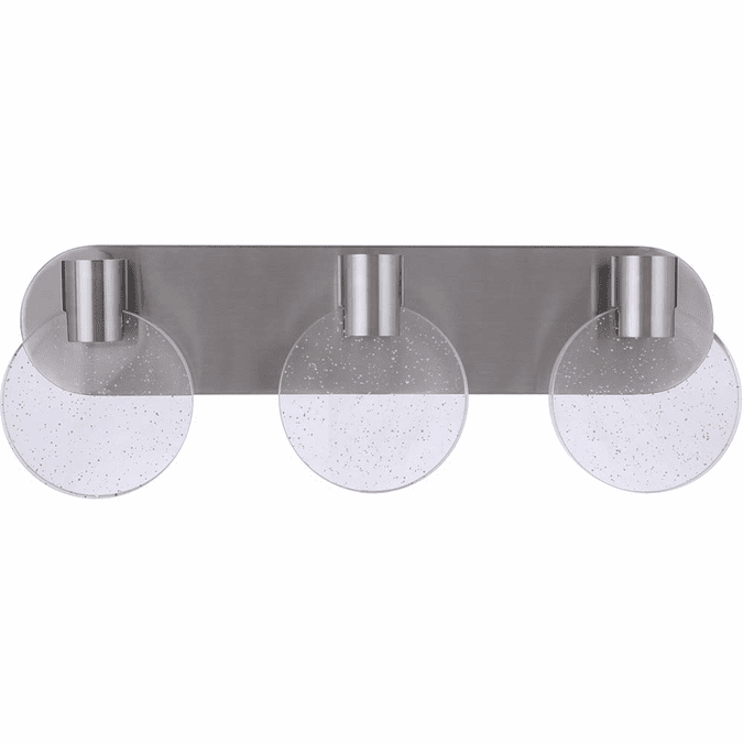 Craftmade 15122BNK-LED Glisten Modern Brushed Polished Nickel LED 3-Light Bath Lighting Sconce