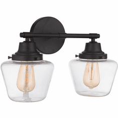 Craftmade 19518FB2 Essex Flat Black 2-Light Lighting For Bathroom