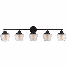 Craftmade 19548FB5 Essex Flat Black 5-Light Bathroom Vanity Lighting