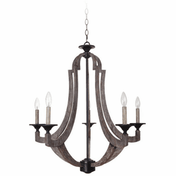 Craftmade 35125-WP Winton Contemporary Weathered Pine Chandelier Light