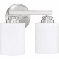 Craftmade 50502-BNK-WG Bolden Brushed Polished Nickel 2-Light Bathroom Light