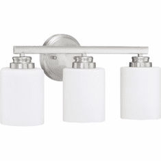 Craftmade 50503-BNK-WG Bolden Brushed Polished Nickel 3-Light Bath Light Fixture