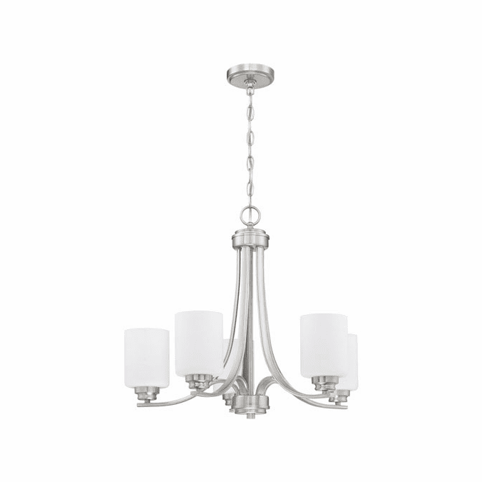 Craftmade 50525-BNK-WG Bolden Brushed Polished Nickel 24" Chandelier Lamp