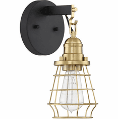 Craftmade 50601-FBSB Thatcher Flat Black and Satin Brass Wall Light Sconce