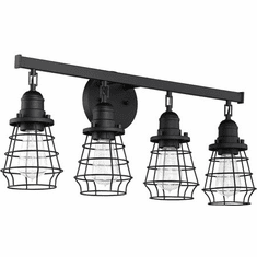 Craftmade 50604-FB Thatcher Flat Black 4-Light Bathroom Lighting Sconce