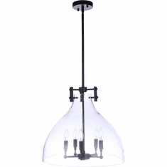 Craftmade 55895-FB Chardonnay Modern Flat Black 19.5" Pendant Hanging Light