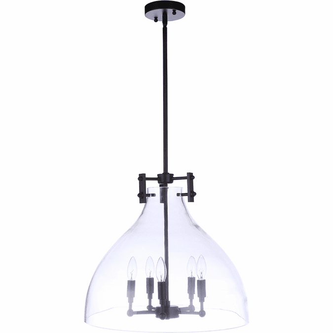 Craftmade 55895-FB Chardonnay Modern Flat Black 19.5" Pendant Hanging Light