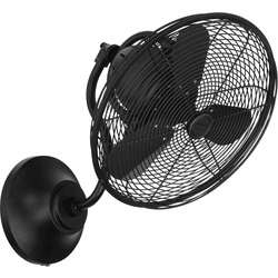 Craftmade BW116FB3-HW Bellows I Flat Black 14" Ceiling Fan