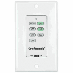 Craftmade ICS-WALL Flat Black Fan and Light Control