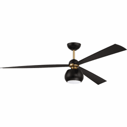 Craftmade OTT60FBSB3 Otto Contemporary Flat Black / Satin Brass LED 60" Ceiling Fan