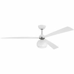 Craftmade OTT60WPLN3 Otto Modern White / Polished Nickel LED 60" Home Ceiling Fan