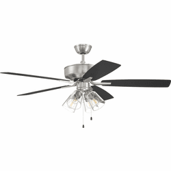 Craftmade P104BNK5-52FBGW Pro Plus 104 Contemporary Brushed Polished Nickel LED 52" Home Ceiling Fan
