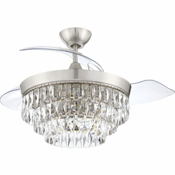 Craftmade SOF42BNK3 Sofia Hidden Blades Contemporary Brushed Polished Nickel 42" Ceiling Fan