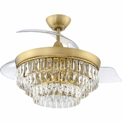 Craftmade SOF42SB3 Sofia Hidden Blades Modern Satin Brass 42" Home Ceiling Fan