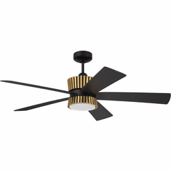 Craftmade TRY52FBSB5 Theiry Modern Flat Black/Satin Brass LED 52" Home Ceiling Fan