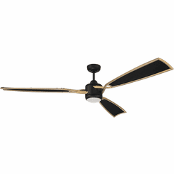 Craftmade VIA72FBSB3 Viva Contemporary Flat Black/Satin Brass LED 72" Ceiling Fan