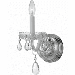 Crystorama 1031-CH-CL-SAQ Traditional Crystal Polished Chrome Candle Wall Lamp