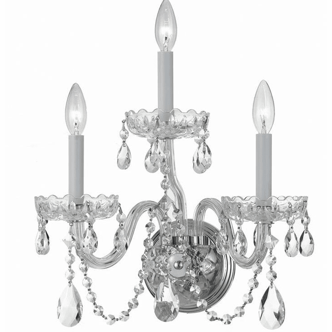Crystorama 1033CHCLS Traditional Crystal Polished Chrome Candle Wall