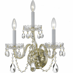 Crystorama 1033-PB-CL-MWP Traditional Crystal Polished Brass Candle Wall Mounted Lamp