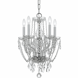 Crystorama 1129-CH-CL-S Traditional Crystal Polished Chrome Mini Ceiling Chandelier