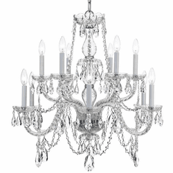Crystorama 1135-CH-CL-SAQ Traditional Crystal Polished Chrome Chandelier Light
