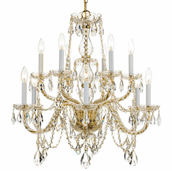 Crystorama 1135-PB-CL-SAQ Traditional Crystal Polished Brass Lighting Chandelier