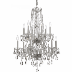 Crystorama 1137-CH-CL-SAQ Traditional Crystal Polished Chrome Chandelier Light