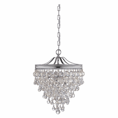 Crystorama 130-CH Calypso Polished Chrome Crystal 12 Inch Diameter Lighting Pendant