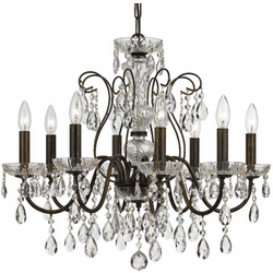 Crystorama 3028-EB-CL-MWP Butler English Bronze 26" Chandelier Lighting