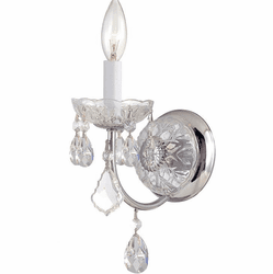 Crystorama 3221-CH-CL-SAQ Imperial Polished Chrome Candle Wall Sconce Light