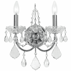 Crystorama 3222-CH-CL-SAQ Imperial Polished Chrome Candle Wall Lamp