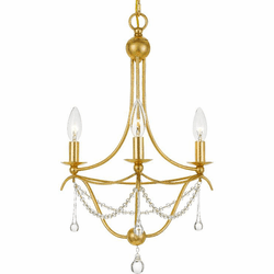 Crystorama 423-GA Metro Antique Gold Mini Chandelier Lamp