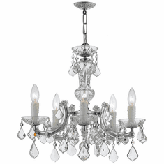 Crystorama 4376-CH-CL-SAQ Maria Theresa Polished Chrome Mini Chandelier Lamp