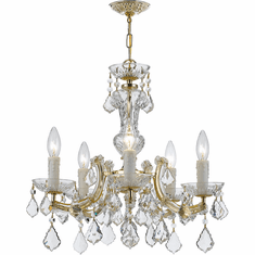 Crystorama 4376-GD-CL-SAQ Maria Theresa Gold 20" Mini Chandelier Lighting