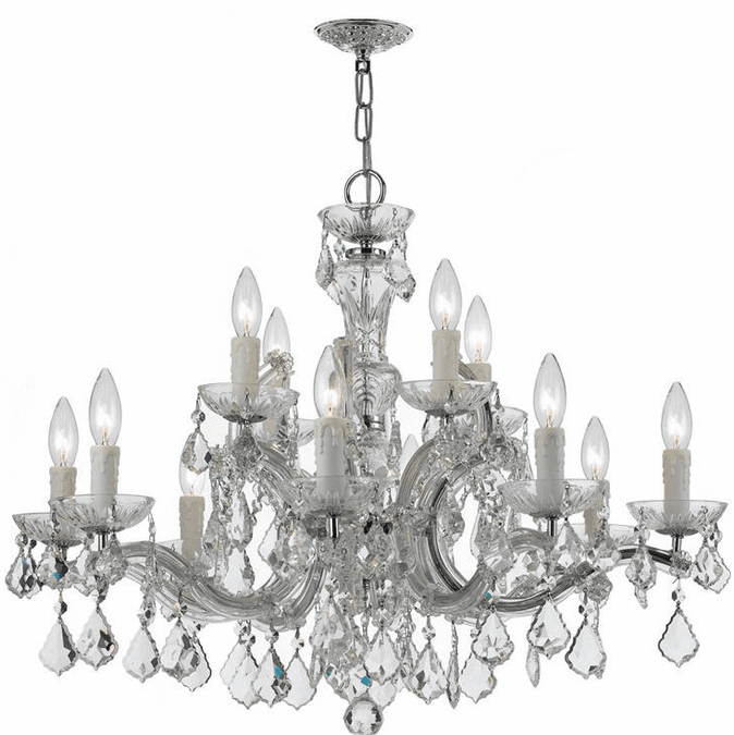 Crystorama 4379-CH-CL-MWP Maria Theresa Polished Chrome 30" Chandelier Lighting