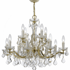 Crystorama 4379-GD-CL-SAQ Maria Theresa Gold 30" Hanging Chandelier