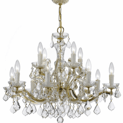 Crystorama 4379-GD-CL-SAQ Maria Theresa Gold 30" Hanging Chandelier