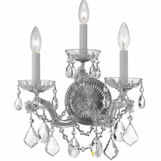 Crystorama 4403-CH-CL-SAQ Maria Theresa Polished Chrome Candle Wall Sconce Lighting