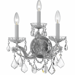 Crystorama 4403-CH-CL-SAQ Maria Theresa Polished Chrome Candle Wall Sconce Lighting
