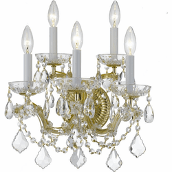 Crystorama 4404-GD-CL-MWP Maria Theresa Gold Candle Wall Mounted Lamp