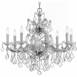 Crystorama 4408-CH-CL-S Maria Theresa Polished Chrome 26" Chandelier Lighting