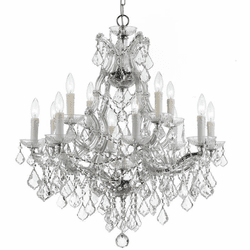 Crystorama 4412-CH-CL-SAQ Maria Theresa Polished Chrome 29" Chandelier Light