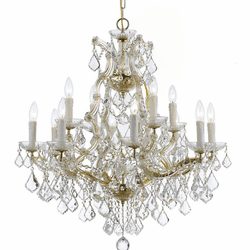 Crystorama 4412-GD-CL-I Maria Theresa Gold 29" Chandelier Lighting