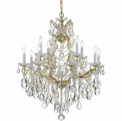 Crystorama 4413-GD-CL-MWP Maria Theresa Gold 28" Chandelier Lighting